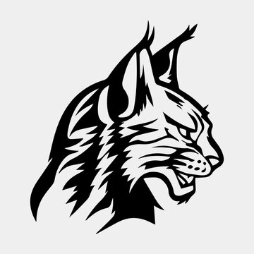 recommend clip art: Wild Lynx Head vector logo design Silhouette