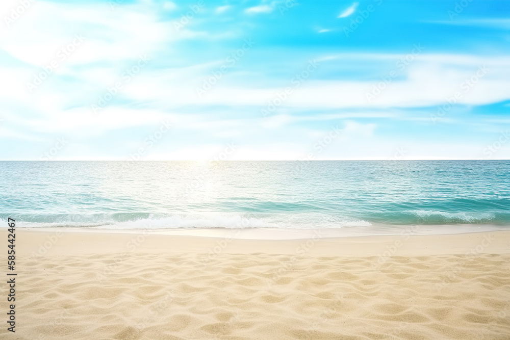 Wall mural beautiful empty tropical beach and sea landscape background. created with generative ai technology
