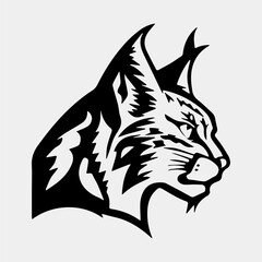 Wild Lynx Head vector logo design Silhouette © therealnodeshaper