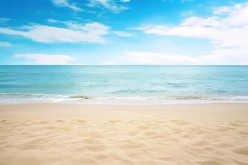 Fototapeten Beautiful empty tropical beach and sea landscape background. Created with Generative AI Technology © dewaai