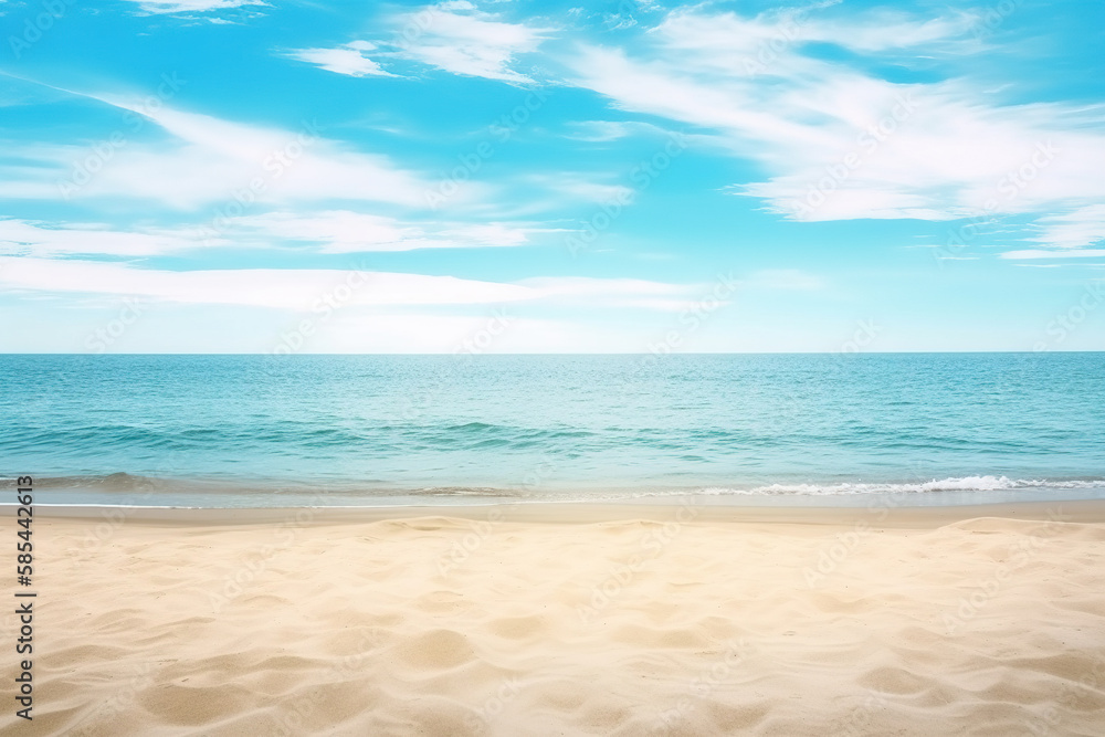 Wall mural beautiful empty tropical beach and sea landscape background. created with generative ai technology