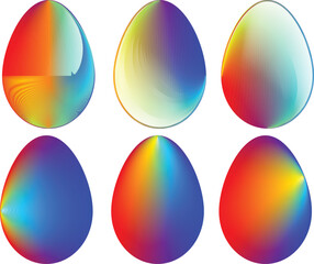 Easter Egg Design. Vector oval shape. Ornament Easter eggs set.