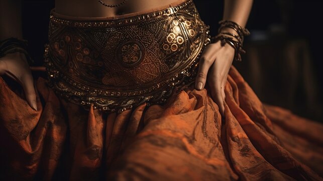 belly dance close up, generative ai