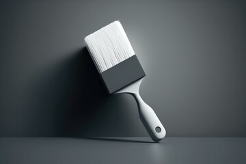 Paint brush on a gray background