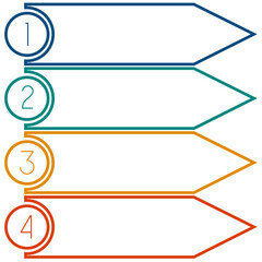 Obraz premium Template from Colourful lines with text areas on four positions 