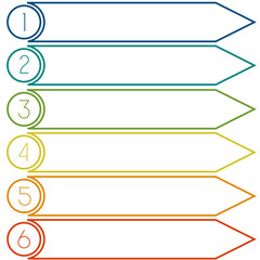 Obraz premium Template from Colourful lines with text areas on six positions 