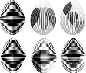 Easter Egg Design. Vector oval shape. Ornament Easter eggs set.