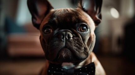 French bulldog with a bow tie - created by generative AI
