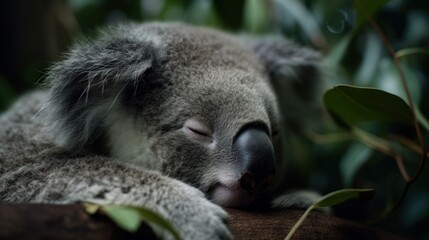 A sleeping koala - created by generative AI
