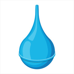 Medical pear rubber blue enema for cleaning intestines and treating diseases.Colorful flat medicine pharmaceutical vector illustration icon isolated on white background.