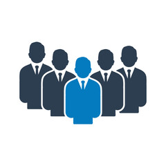 Business Group Icon. Contain Businessman, Leader Signs. Editable Vector EPS Symbol Illustration.