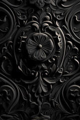 Eye-Catching Black Ornament Background: The Perfect Addition to Your Design Projects, Generative AI