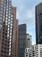 Fototapeta na wymiar Low angle view of cityscape of Kuala Lumpur