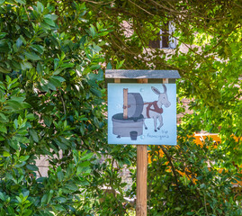 signposts showing pilgrims where to go through Italy on the Via Francigena road from San Miniato to Gambassi Terme Tuscany region, central Italy - Europe