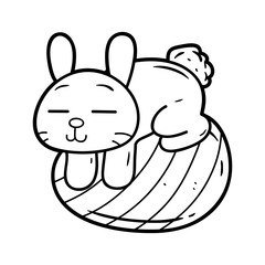 Easter bunny with easter eggs vector illustration