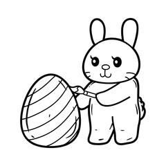 Easter bunny with easter eggs vector illustration
