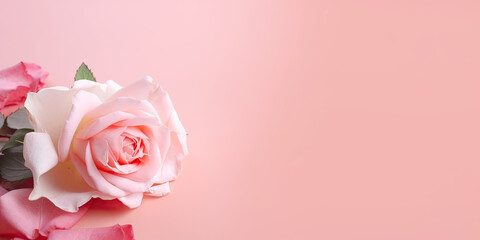 Fototapeta na wymiar Rose flower with copyspace - Generative AI