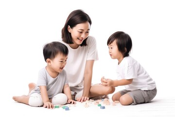 Fototapeta premium family having fun with their children