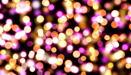 Naklejka premium Purple gold bokeh particle light sparkles as decoration on the background