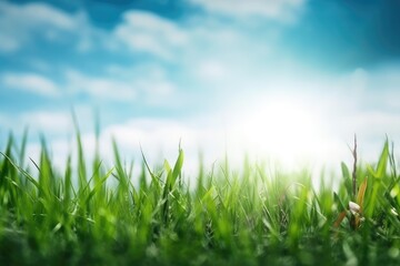 Fototapeta premium green grass and blue sky