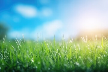 Fototapeta premium green grass and blue sky