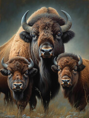 Portrait of Buffalo family, Buffalo photography