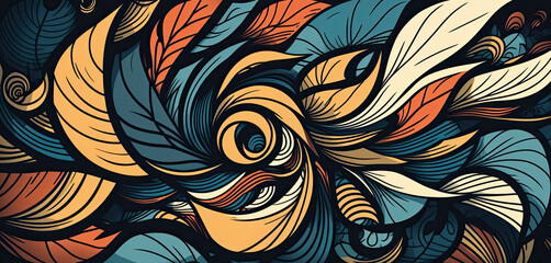 Abstract doodle pattern background - Generative AI