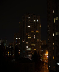 Fototapeta na wymiar Night city. Night city lights. City view from above