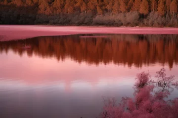 Vlies Fototapete Rot  violett Pink lake abstract