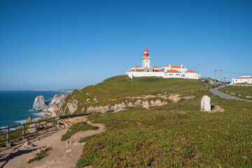 Fototapeta na wymiar Lighthouse at Cabo da Roca in Portugal.