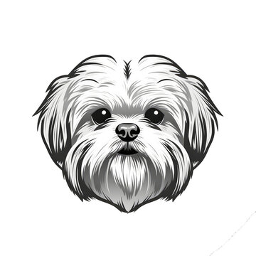 Logo Maltese Dog on Isolated Tansparent Background, png. Generative AI