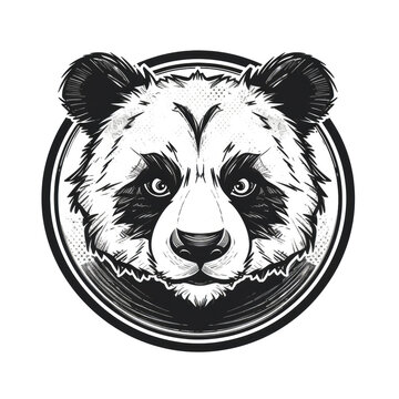 Logo Panda on Isolated Tansparent Background, png. Generative AI