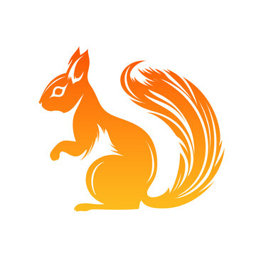 Logo Squirrel on Isolated Tansparent Background, png. Generative AI