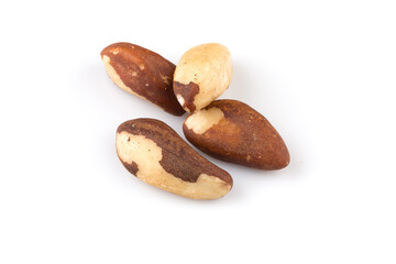 Brazil nuts on white close up