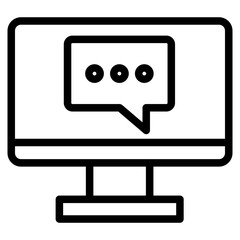 computer monitor with chat line icon