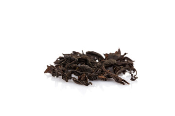 Black tea isolated on white