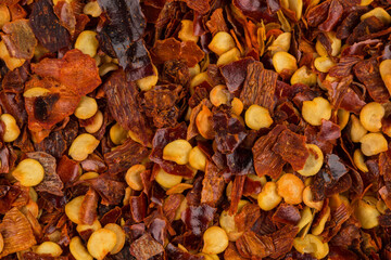 Pile of a crushed red pepper