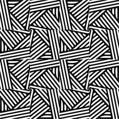 Vector geometric seamless pattern. Minimal ornamental background with abstract shapes. Black and white texture. Simple abstract ornament background. Dark repeat design for decor, fabric, cloth.