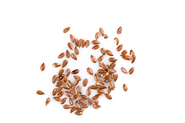 flax seeds isolated on white