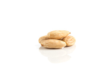 Fototapeta na wymiar blanch almond on white