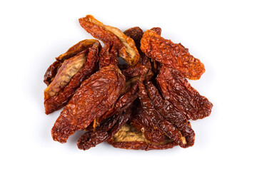 dried tomatoes on white background