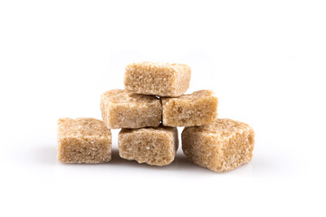 brown sugar cubes isolated