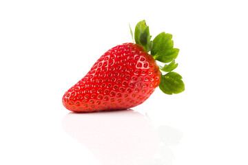 Red ripe strawberry fruits
