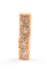 brown sugar cube isolated