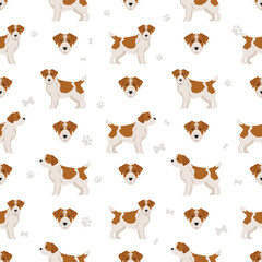 Jack Russel terrier seamless pattern