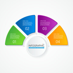 Vector infographic design template with icons and 4 options or steps. Abstract elements of graph, diagram, parts or processes. Vector template for presentation.