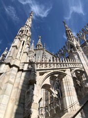 Fototapeta na wymiar Duomo di Milano - Milan Cathedral, or Metropolitan Cathedral-Basilica of the Nativity of Saint Mary