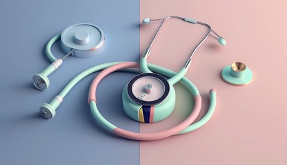 World Mental Health day illustration concept, World Health Day Images, Heartbeat, Stethoscope, world health day April 7, poster, banner, design, theme, 2023, Generate Ai