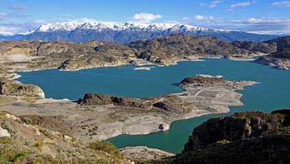 Fototapeta na wymiar Panoramic of General Carrera Lake, Chile
