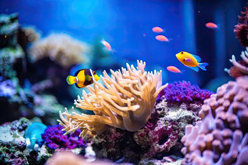 Fototapeta na wymiar coral reef in aquarium , ai generated